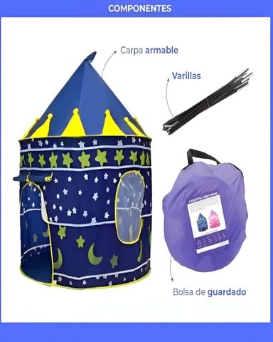 CARPA CON FORMA DE TORRE PARA NIÑO AZUL - 3