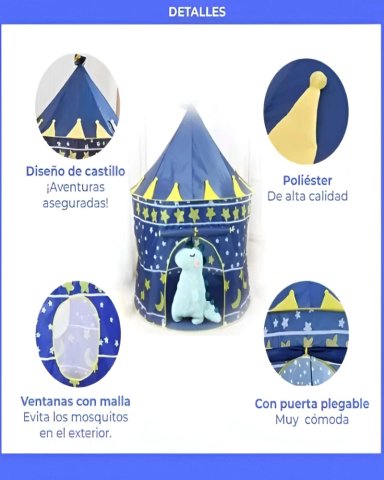 CARPA CON FORMA DE TORRE PARA NIÑO AZUL - 5