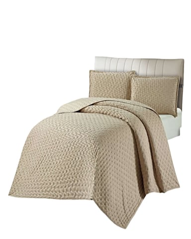 CUBRECAMA DEMI ACOLCHADO DELGADO 2 PLAZAS 230X250 CM BEIGE 01 - 1