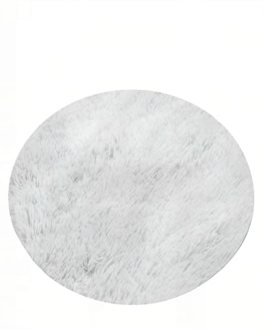 ALFOMBRA REDONDA DE TEXTURA PREMIUM  150CM X 150CM DECORATIVA COLOR BLANCO - 1