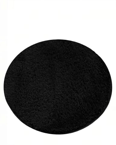 ALFOMBRA REDONDA DE TEXTURA PREMIUM  150CM X 150CM DECORATIVA COLOR NEGRO - 1