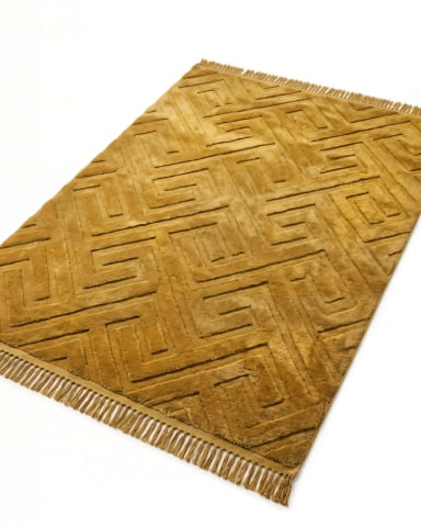 ALFOMBRA 180 X 200 JACQUARD DECORATIVA COLOR MOSTAZA - 2