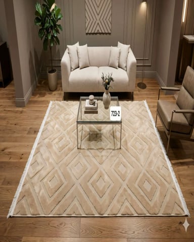 ALFOMBRA 180 X 200 JACQUARD DECORATIVA COLOR BEIGE 3 - 3