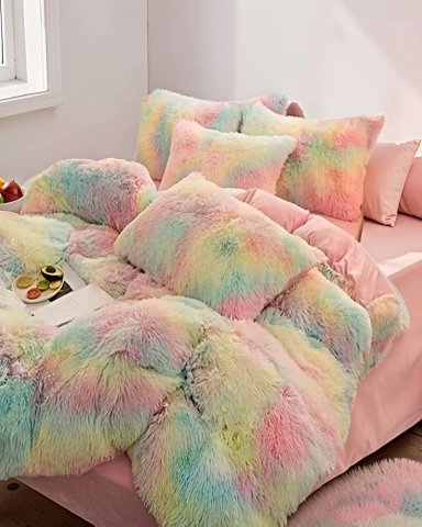 SET COBERTOR DE INVIERNO PELUDO 2 PLAZAS 230X250CM MULTICOLOR 1 - 4