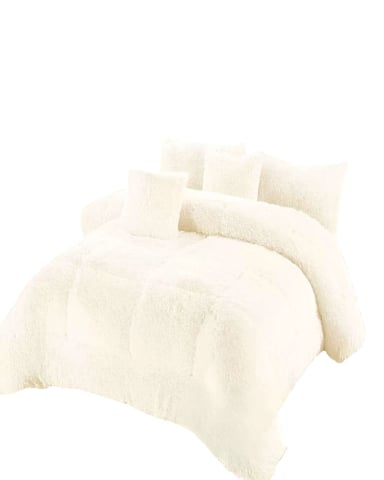 COBERTOR PELUDOS TAMAÑO 2 PLAZAS 230CM X 250CM COLOR BLANCO - 1