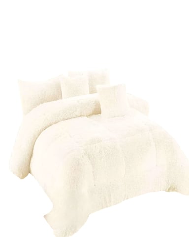 COBERTOR PELUDOS TAMAÑO 2 PLAZAS 230CM X 250CM COLOR BLANCO - 2