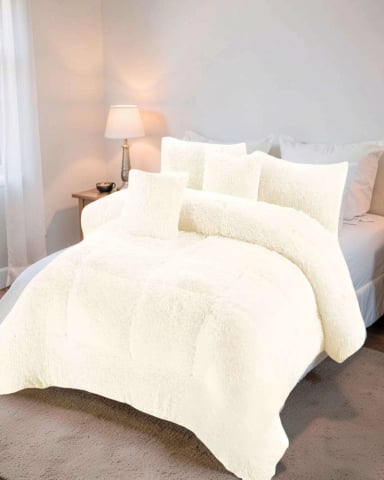 COBERTOR PELUDOS TAMAÑO 2 PLAZAS 230CM X 250CM COLOR BLANCO - 3