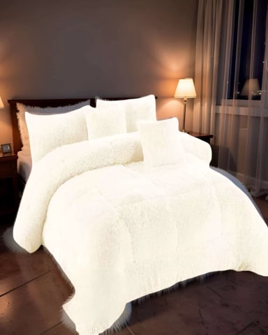 COBERTOR PELUDOS TAMAÑO 2 PLAZAS 230CM X 250CM COLOR BLANCO - 4