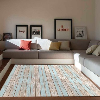 ALFOMBRA VINÍLICA LIVING  MADERA VINTAGE AZUL 50X70 CM - 7