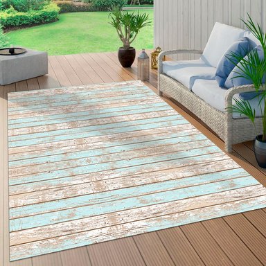 ALFOMBRA VINÍLICA LIVING  MADERA VINTAGE AZUL 50X70 CM - 8