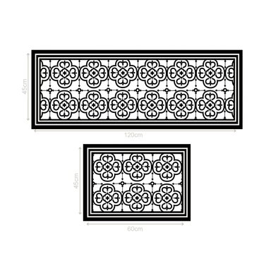 SET 2 ALFOMBRAS DE COCINA FLOR ARABE BLACK - 3