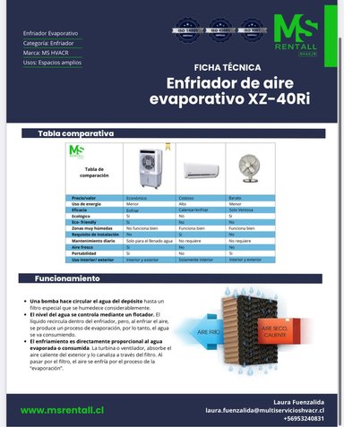 ENFRIADOR DE AIRE XZ-40RI 4.000 M3/H 40M2 - 5
