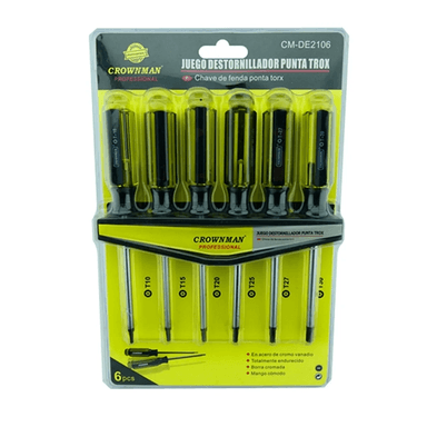 SET DESTORNILLADORES CROWNMAN TORX ESTRELLA CMDE2106 6 PIEZAS - 1