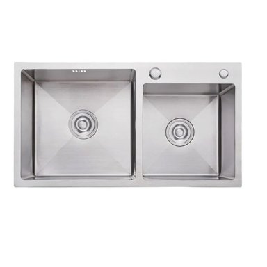 LAVAPLATOS DEKORA 80X45 CM ESPESOR 2MM PLATA EMPOTRAR SOBRE O BAJO CUBIERTA - 1