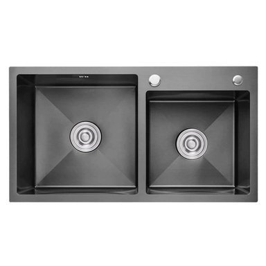 LAVAPLATOS DEKORA 78X43 CM ESPESOR 2MM NEGRO EMPOTRAR SOBRE O BAJO CUBIERTA - 1