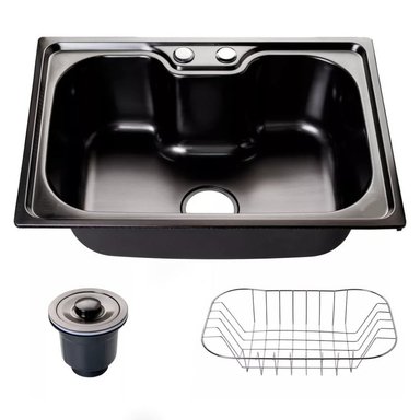 LAVAPLATOS DEKORA 60X42 CM COLOR NEGRO PARA EMPOTRAR SOBRE CUBIERTA - 3