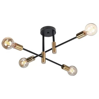 LAMPARA TECHO MODELO LIMBA COLOR NEGRO Y DORADO DEKORA DK-14BKGD - 1