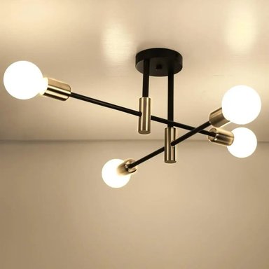LAMPARA TECHO MODELO LIMBA COLOR NEGRO Y DORADO DEKORA DK-14BKGD - 2