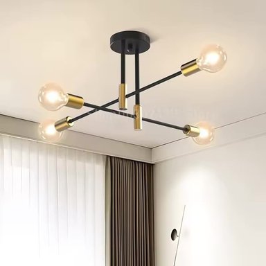 LAMPARA TECHO MODELO LIMBA COLOR NEGRO Y DORADO DEKORA DK-14BKGD - 3