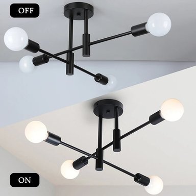 LAMPARA TECHO MODELO LIMBA COLOR NEGRO DEKORA DK-14 BK - 3
