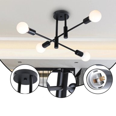 LAMPARA TECHO MODELO LIMBA COLOR NEGRO DEKORA DK-14 BK - 5