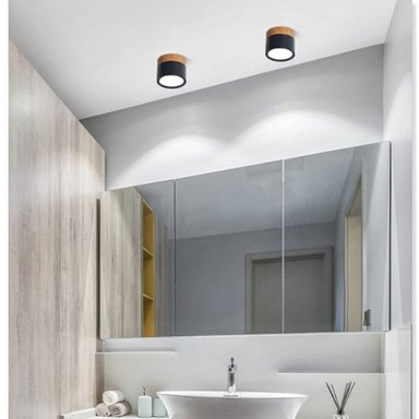 FOCO LED 7 W REDONDO NEGRO / MADERA SOBREPUESTO LUZ FRIA 6000K DEKORA - 3
