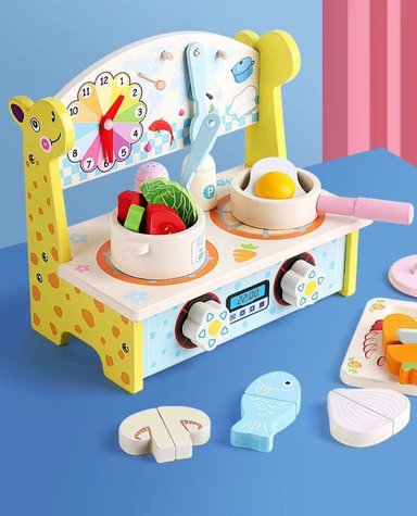 JUGUETE MADERA CEBRA COCINA NIÑAS NIÑOS COD10008 - 3