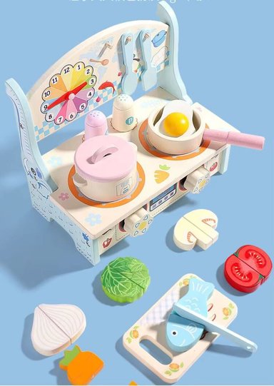 JUGUETE MADERA CEBRA COCINA NIÑAS NIÑOS COD10008 - 10