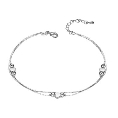 PULSERA DOBLE TRIPLE CORAZON PLATA 925 - 1