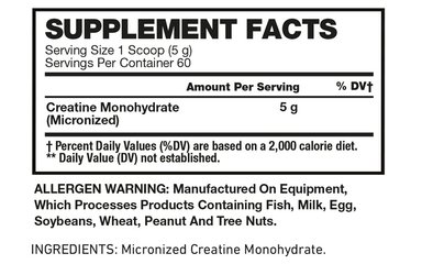100% PREMIUM CREATINA MONOHYDRATE 300 GRS/600 SERVICIO, UNFLAVORED - 2
