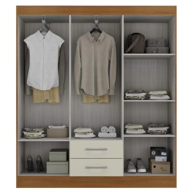 COMBO CLOSET 6 PUERTAS + COMODA 5 CAJONES OFF WHITE R6205 - 4