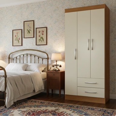 COMBO CLOSET 3 PUERTAS + COMODA 5 CAJONES OFF WHITE R3205 - 5