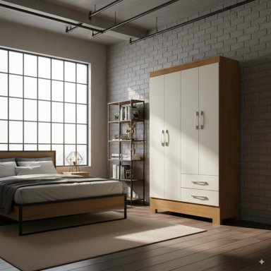 COMBO CLOSET 4 PUERTAS + COMODA 10 CAJONES OFF WHITE R4210 - 6