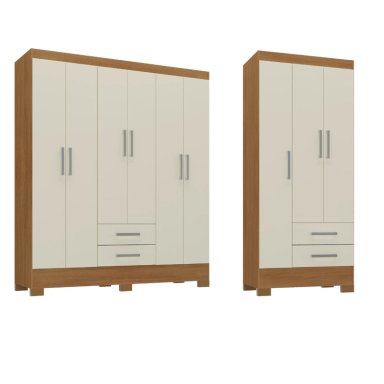 COMBO CLOSET 6 PUERTAS + CLOSET 3 PUERTAS OFF WHITE R6232 - 1