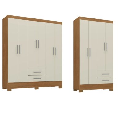 COMBO CLOSET 6 PUERTAS + CLOSET 4 PUERTAS OFF WHITE R6242 - 1