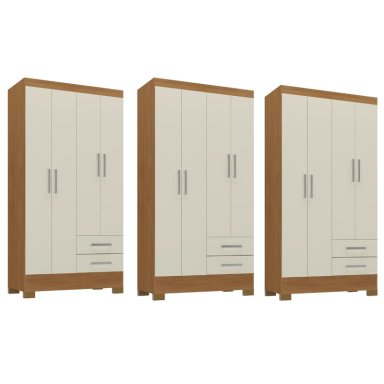 COMBO 3 CLOSET 4 PUERTAS 2 CAJONESR42X3 - 1