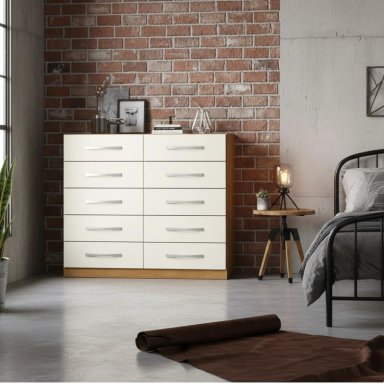 COMBO COMODA 10 CAJONES + COMODA 5 CAJONES OFF WHITE R1005 - 6