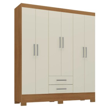 COMBO 2 CLOSET 6 PUERTAS 2 CAJONES 180X135X35 CM OFF WHITE R62X2 - 2