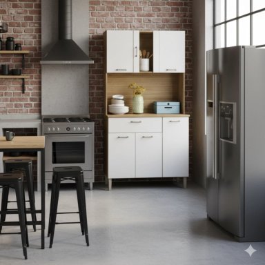 MUEBLE DE COCINA KYRA 6 PUERTAS OFF WHITE K06 - 3