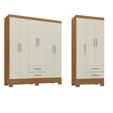 COMBO CLOSET 6 PUERTAS + CLOSET 3 PUERTAS OFF WHITE R6232 - 1