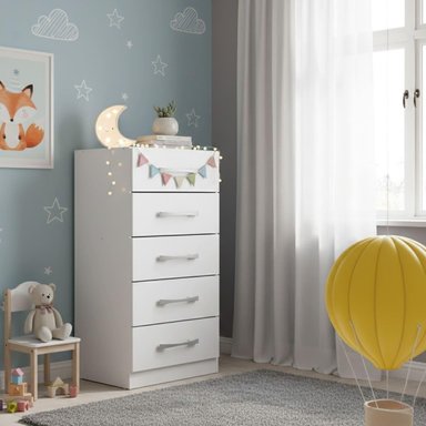 COMODA 5 CAJONES 91X46X35BLANCO BLANCO RB05 - 4