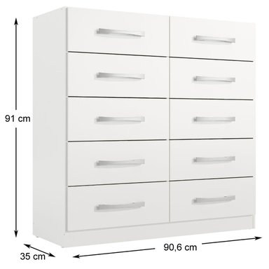 COMBO COMODA 5 CAJONES + COMODA 10 CAJONES BLANCO BLANCO RB0510 - 3