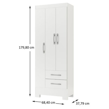 COMBO CLOSET 3 PUERTAS 2 CAJONES + COMODA 5 CAJONES BLANCO BLANCO RB3205 - 2