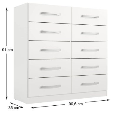 COMBO 2 COMODAS 10 CAJONES BLANCO BLANCO RB10X2 - 2