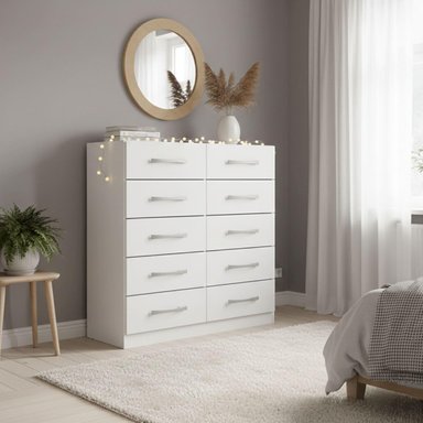 COMBO CLOSET 3 PUERTAS 2 CAJONES + COMODA 10 CAJONES BLANCO BLANCO RB3210 - 7
