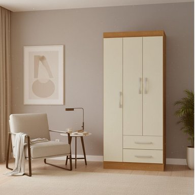 COMBO CLOSET 3 PUERTAS + COMODA 5 CAJONES 1 PUERTA OFF WHITE R3251 - 2