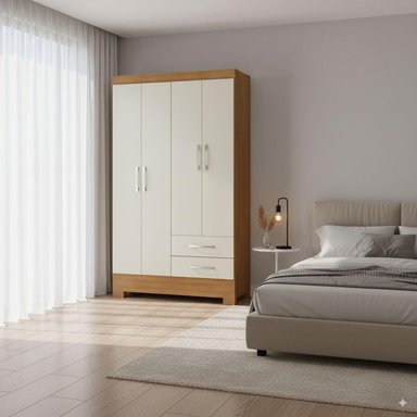 COMBO CLOSET 4 PUERTAS + COMODA 5 CAJONES 1 PUERTA OFF WHITE R4251 - 2