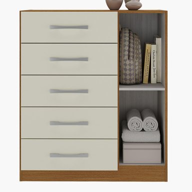 COMBO CLOSET 4 PUERTAS + COMODA 5 CAJONES 1 PUERTA OFF WHITE R4251 - 5