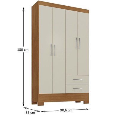 COMBO CLOSET 4 PUERTAS + COMODA 5 CAJONES 1 PUERTA OFF WHITE R4251 - 6