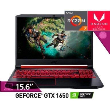NOTEBOOK ACER NITRO 5 AMD RYZEN 7 NVIDIA GEFORCE GTX 1650 (4GB) 16GB RAM/ 500GB SSD+1 TBHDD (REACOND - 8